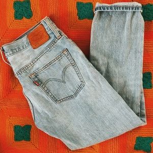 Distressed Levi’s 501s